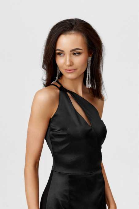Vaiana - Long strapless dress with asymmetrical neckline  BOR  