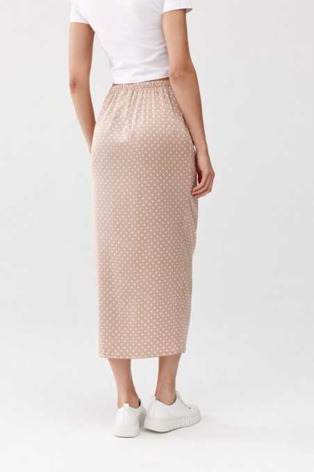 Gabrielle - satin midi skirt with ruffles BEZ  