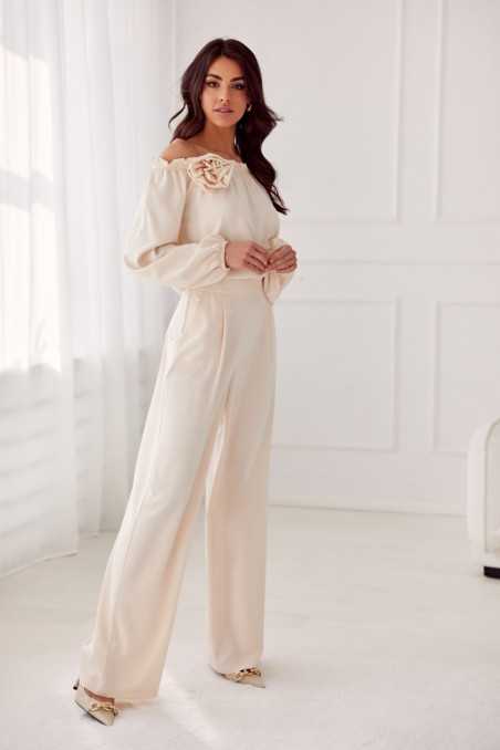 Alaya - long trousers with high waist and pockets AMA  