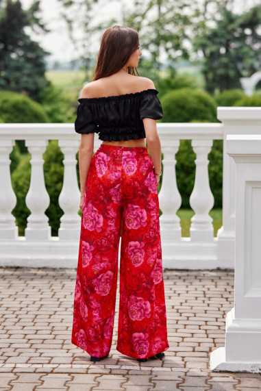 Capri - patterned trousers with wide legs  Y25  