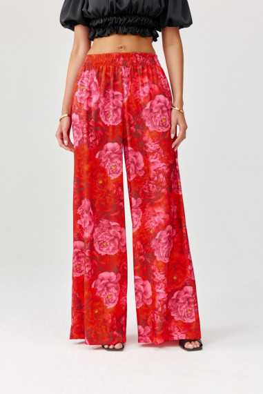 Capri - patterned trousers with wide legs  Y25  