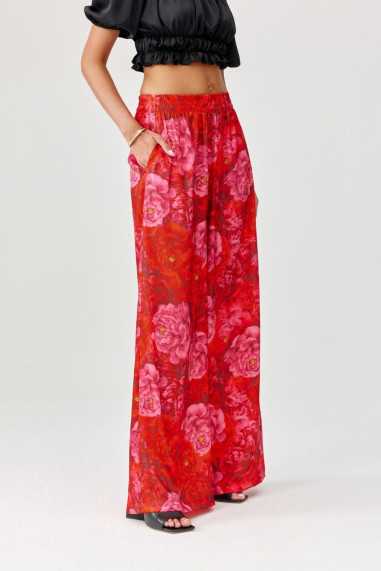 Capri - patterned trousers with wide legs  Y25  