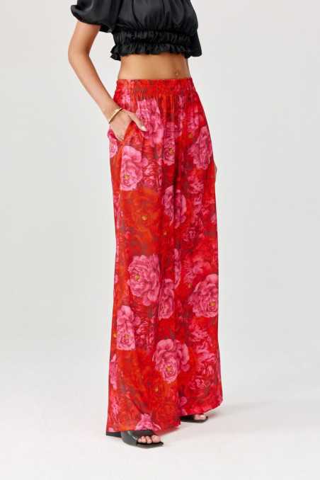 Capri - patterned trousers with wide legs  Y25  