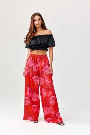 Capri - patterned trousers with wide legs  Y25  