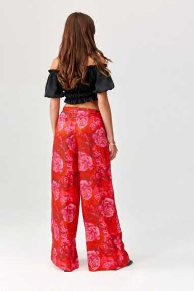 Capri - patterned trousers with wide legs  Y25  