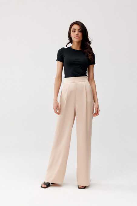 Elsa - long satin high-waist trousers BEZ  