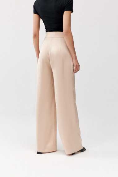 Elsa - long satin high-waist trousers BEZ  