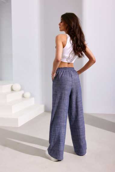 Lauren - loose fit trousers with a tied waist J01  