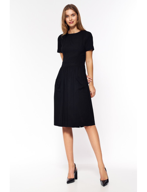 Robe dos nu en viscose noire 