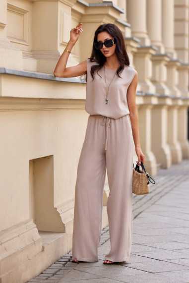 Malmo - long trousers with tying at the waist BEZ  