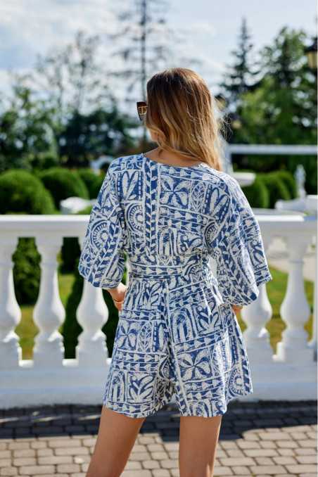 Vera - Patterned short shorts with elastic waistband W24  