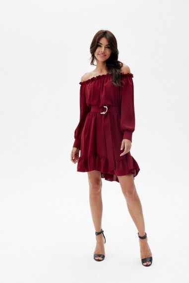 Chiara - dress with Spanish neckline and waist belt BOR  