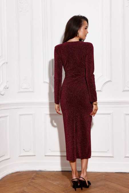 Dotty - Midi dress with crinkle brocade BOR  