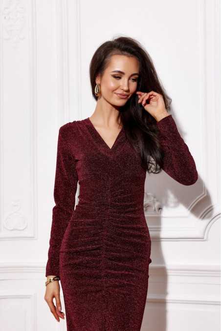 Dotty - Midi dress with crinkle brocade BOR  