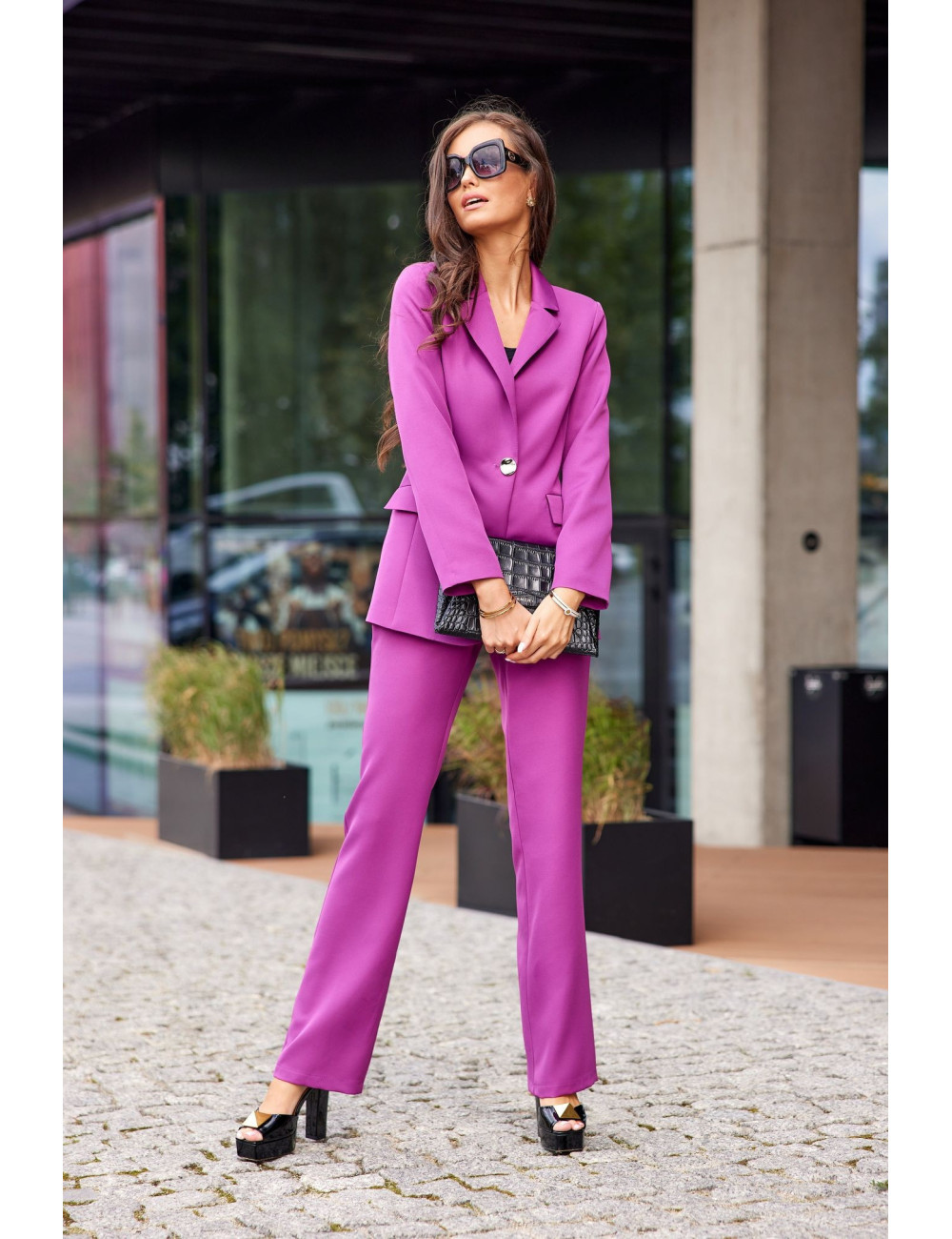 Damis - Pantalon de costume femme fuchsia 