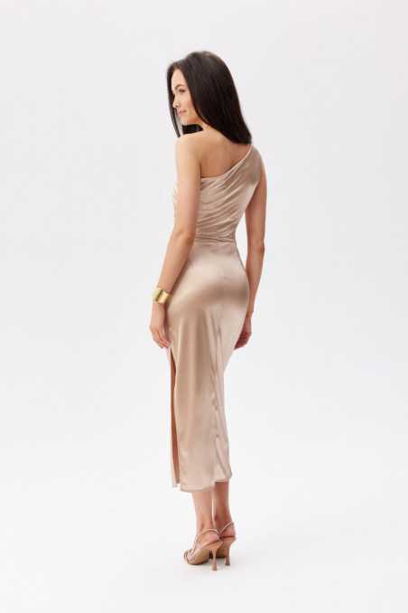Elen - asymmetrical one shoulder midi dress BEZ  