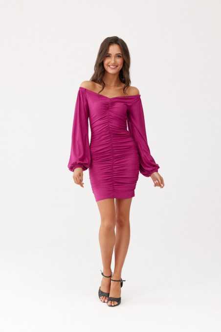 Emma - long-sleeved glitter off-the-shoulder dress AMC  