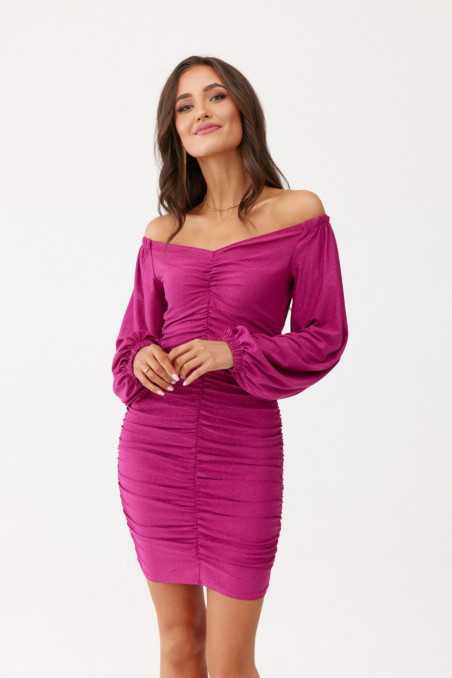 Emma - long-sleeved glitter off-the-shoulder dress AMC  