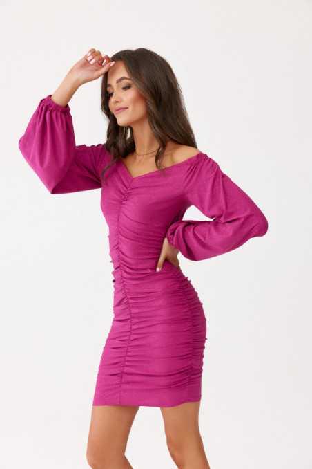 Emma - long-sleeved glitter off-the-shoulder dress AMC  