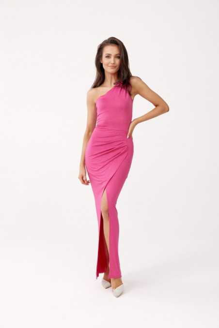 Esmeralda - one-shoulder glitter fitted maxi dress AMA  