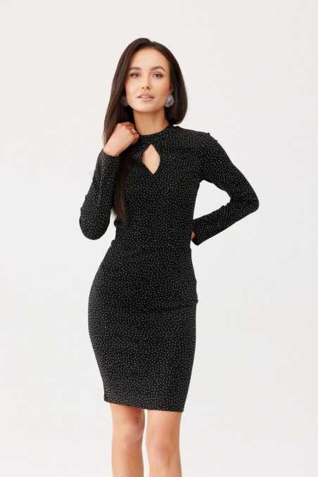 Evian - glittering dress with teardrop neckline CZA  