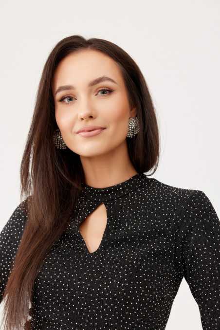 Evian - glittering dress with teardrop neckline CZA  