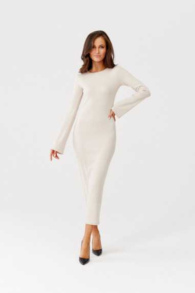 Ferrara - fitted knitted dress BEJ  