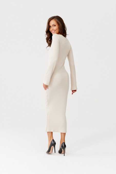 Ferrara - fitted knitted dress BEJ  