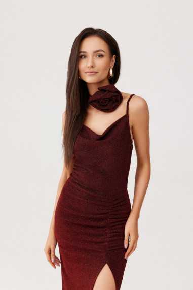 Holly - brocade midi dress with rose embellishment CBO  