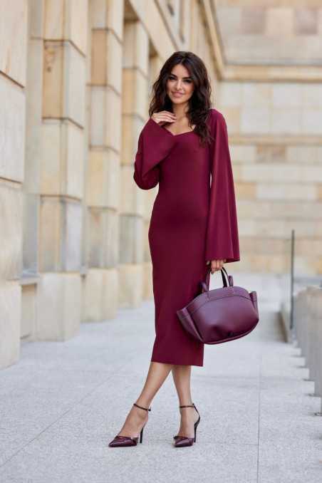 Janet - midi dress with square neckline BOR  