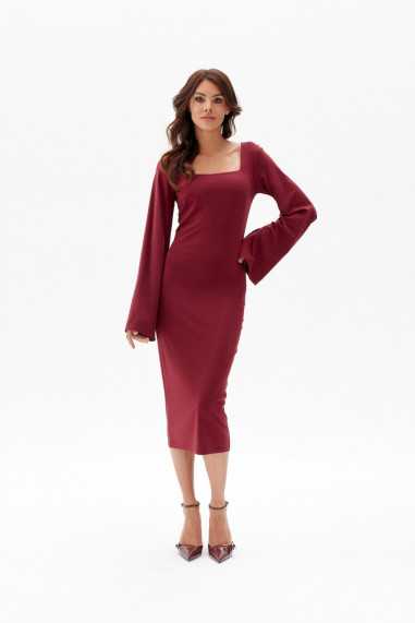 Janet - midi dress with square neckline BOR  