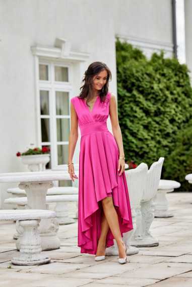 Jennifer - asymmetric satin maxi dress with thick straps AMA  