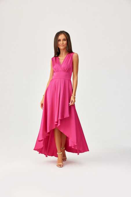 Jennifer - asymmetric satin maxi dress with thick straps AMA  