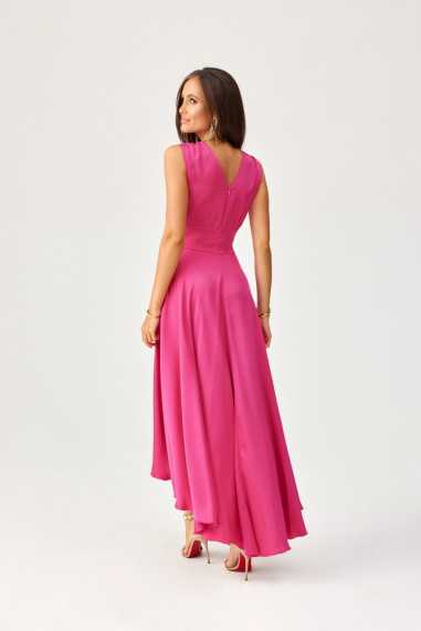 Jennifer - asymmetric satin maxi dress with thick straps AMA  