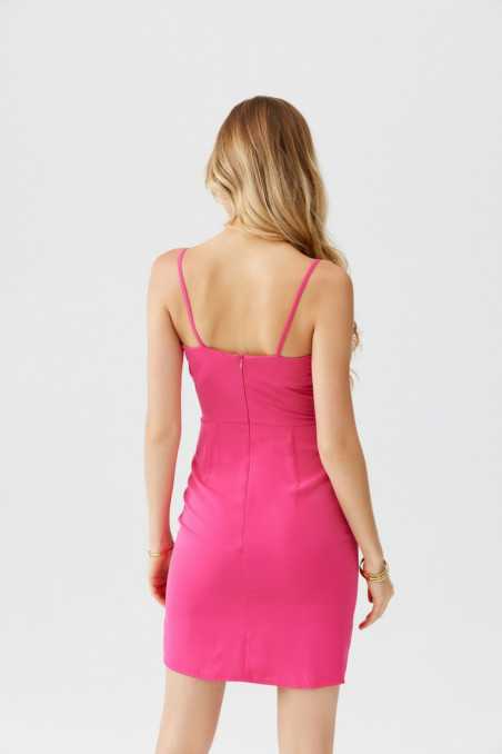 Marilyn - mini dress with ruffle and decorative rose AMA  