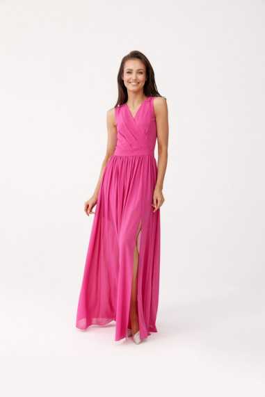 Mirabel - long dress with an envelope neckline and a tie on the back AMA  