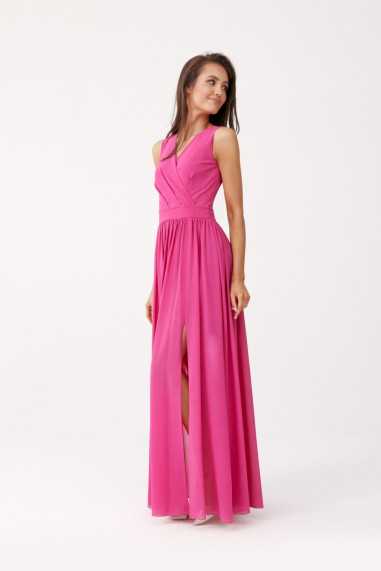 Mirabel - long dress with an envelope neckline and a tie on the back AMA  