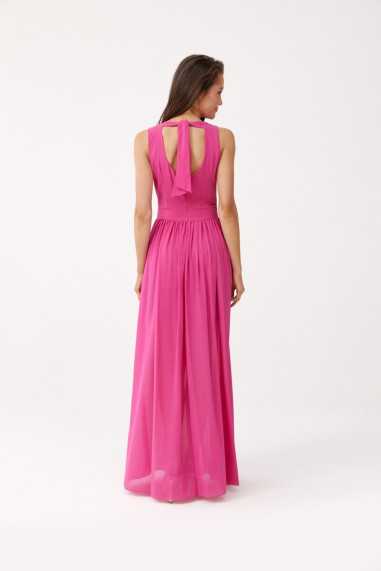 Mirabel - long dress with an envelope neckline and a tie on the back AMA  