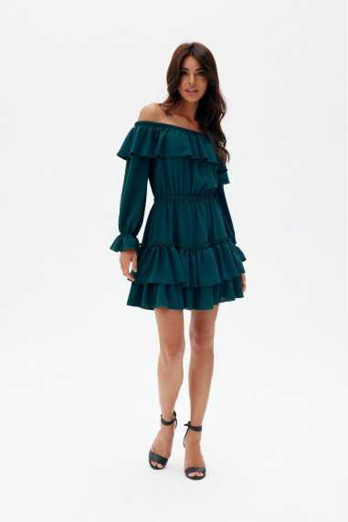 Morella - dress with open shoulders and long sleeves BEZ  