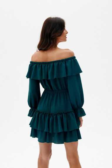Morella - dress with open shoulders and long sleeves BEZ  