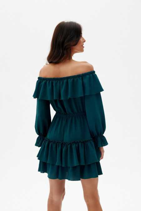Morella - dress with open shoulders and long sleeves BEZ  