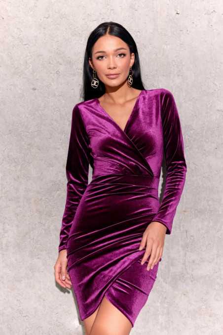 Blancha - velvet dress with a layered cut BEZ  