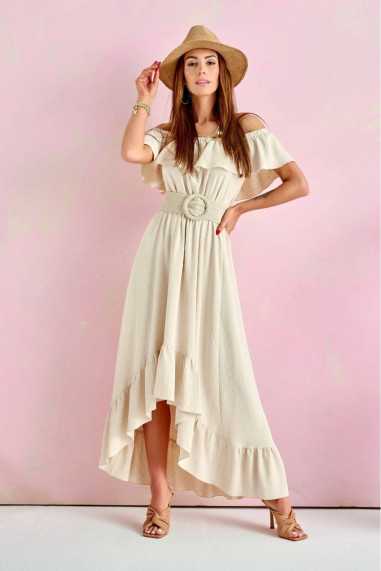 Leila - robe longue asymétrique  