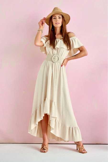 Leila - robe longue asymétrique  