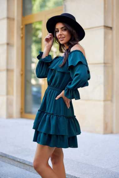 Morella - robe épaules dénudées à manches longues  