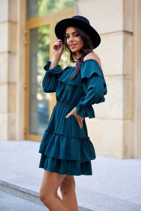 Morella - robe épaules dénudées à manches longues  