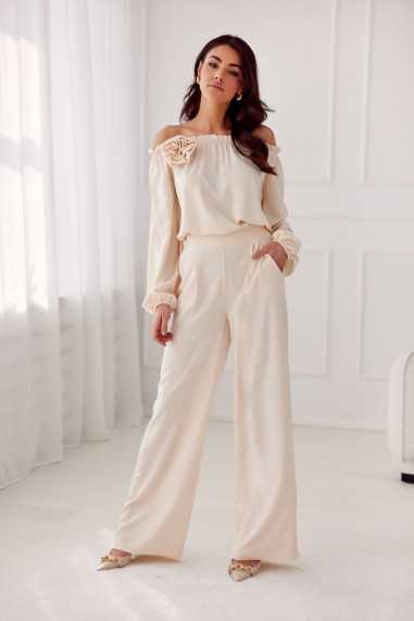 Alaya - pantalon long taille haute avec poches  