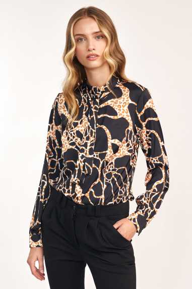 Bluzka z fontaziem we wzór safari  