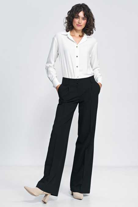Czarne spodnie typu wide leg  