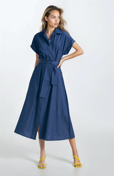 Robe en jean, coupe ample - denim - nife  